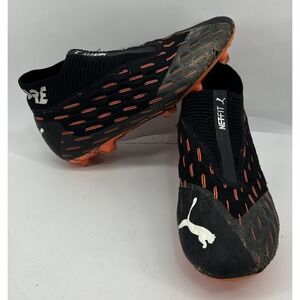 Puma Future 6.1 Netfit FG Black Orange AG Jr Cleats 106200-01 Boys Size 4